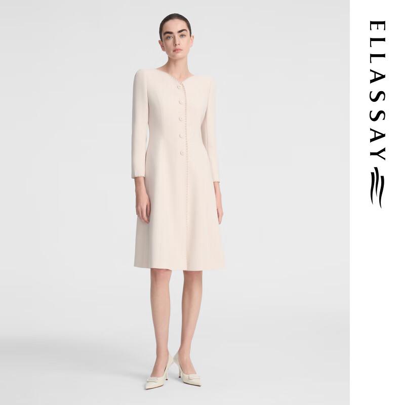 

ELLASSAY V-Neck Triacetate Blend A-Line Dress M