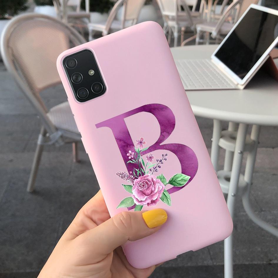 A51 Cute Letters Phone Case For Samsung Galaxy A51 Cover SM-A515F Slim Frosted Shield Matte Fundas For Samsung A51 A 51 5G Cases