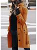 Cappotto di lana da donna taglie forti Autunno/Inverno 2024 a bottoni multipli, monopetto, con colletto a bottone