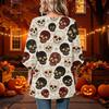 Women's Halloween Print Casual Neck Loose Fit 3/4 Sleeve Top