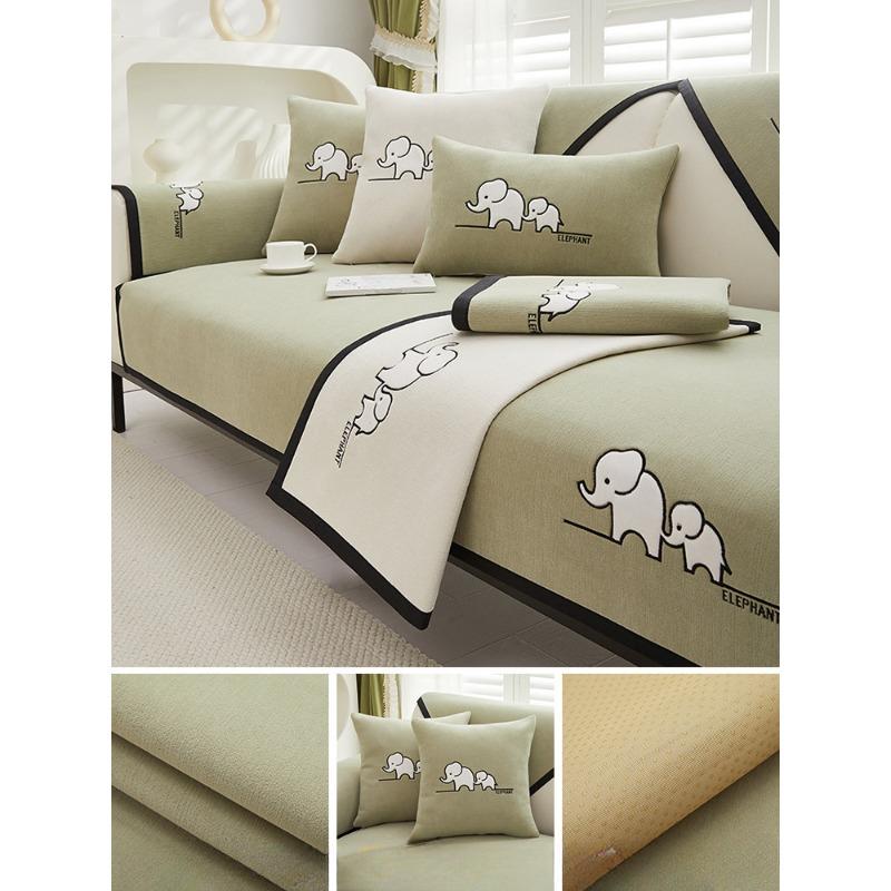Chenille Sofa Cushion Four Seasons Universal Simple Modern Non-slip Cushion New Sofa Cover Backrest Towel Cover Panda