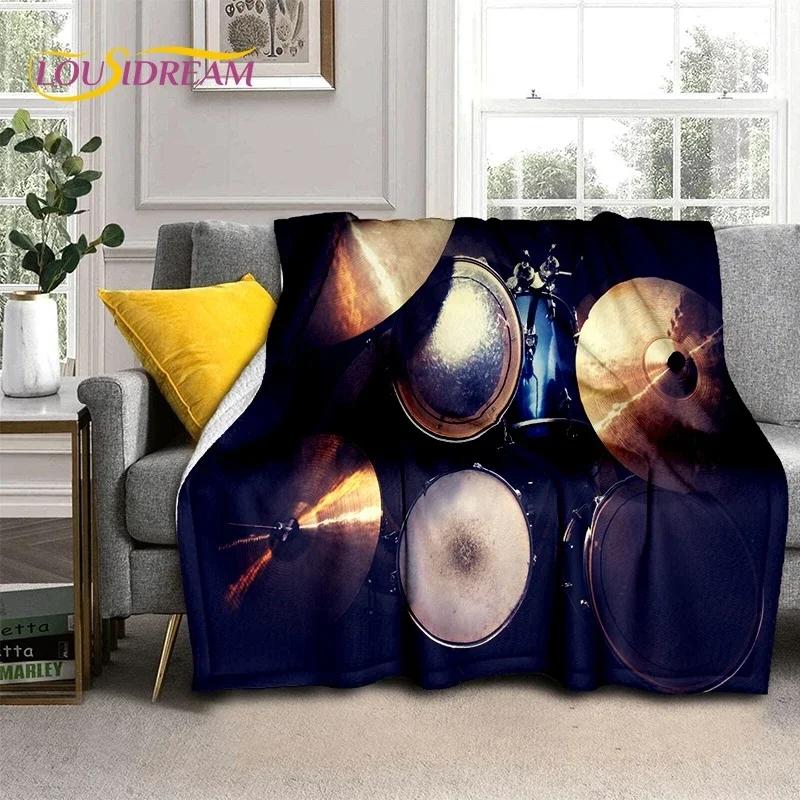 Drum Kit Drum Stand Set Music Instruments Soft Flannel Blanket for Beds Bedroom Sofa Picnic,Throw Blanket Outdoor Leisure Gift