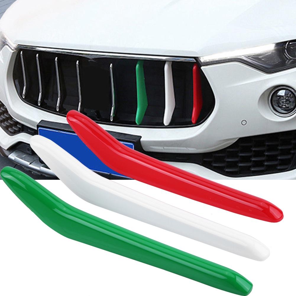 3 Pcs Car Glossy Front Grill Decoration Strips Trim for Maserati Levante 2017 2018