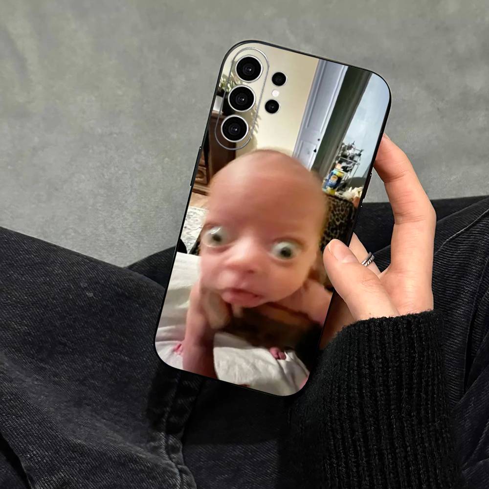 Random Ahh Baby Phone Case For Samsung S25,S24,S21,S22,S23,S30,Ultra,S20,Plus,Fe,Note,10,9,5G Black Cover Samsung S24ULTRA