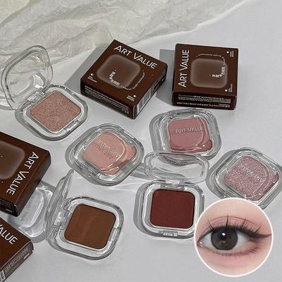ART VALUE Single Eyeshadow Palette, Long-lasting, Matte & Shimmer Finish, No Fallout, Multi- Eyeshadow for Makeup