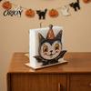 Solid Wood Napkin Rack Halloween Wooden Holder, Ghost Mummy Pumpkin Gothic Holder Rustic Tabletop Tissue Dispenser for Farmhouse Dining Table