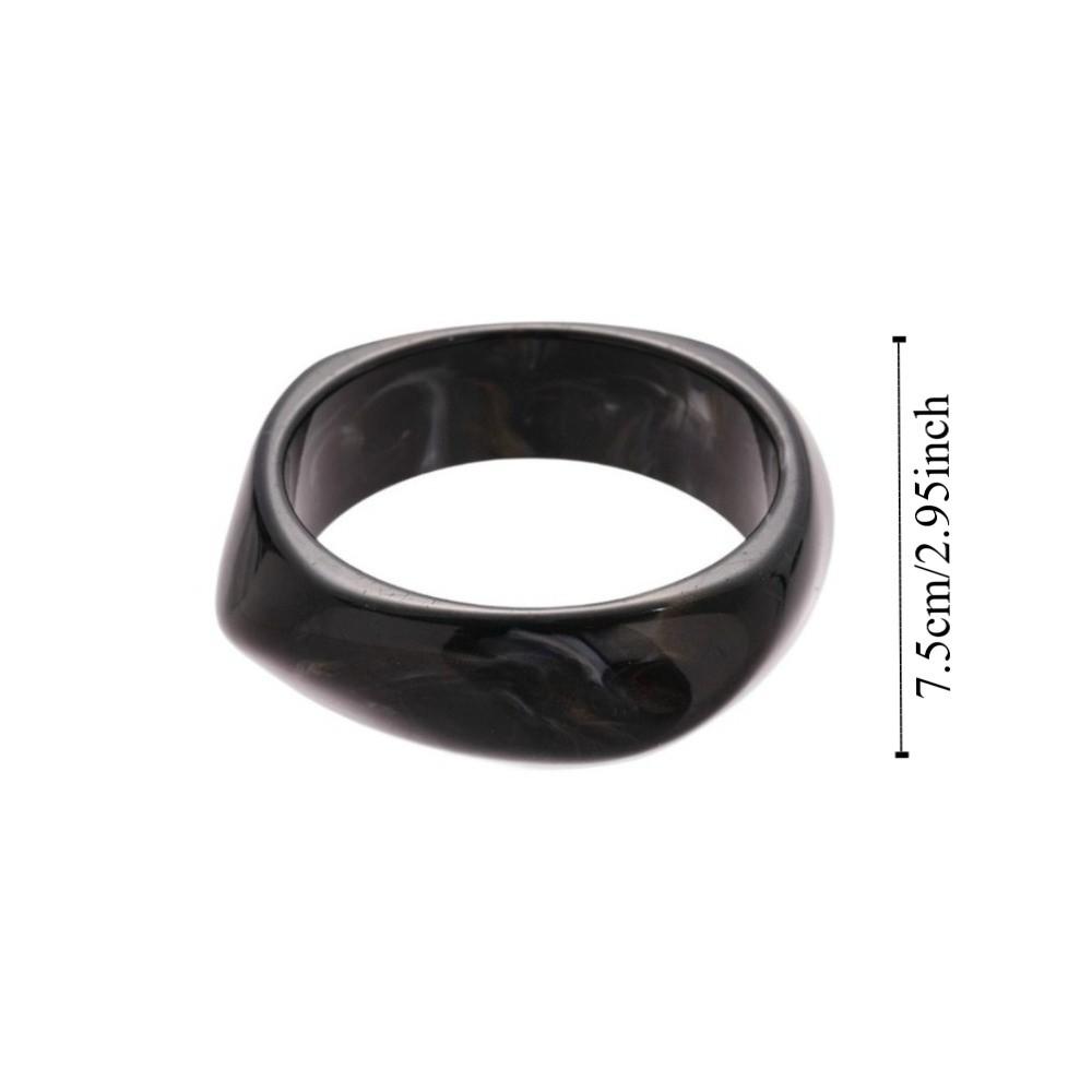 Bohemian Acrylic Bangle Smudging Retro Hand Ring Cute Irregular Wide Bracelet  Decoration