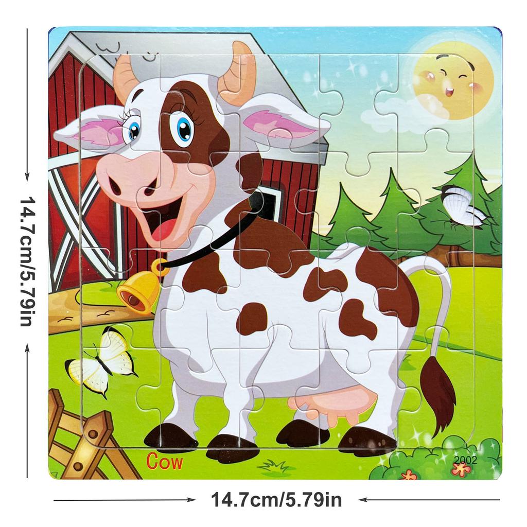 1 Stück 14,7 cm/5,79 Zoll Holzpuzzle Transportfahrzeug Meerestier Stil Puzzles Spiel Kinder Lernspielzeug für Kinder