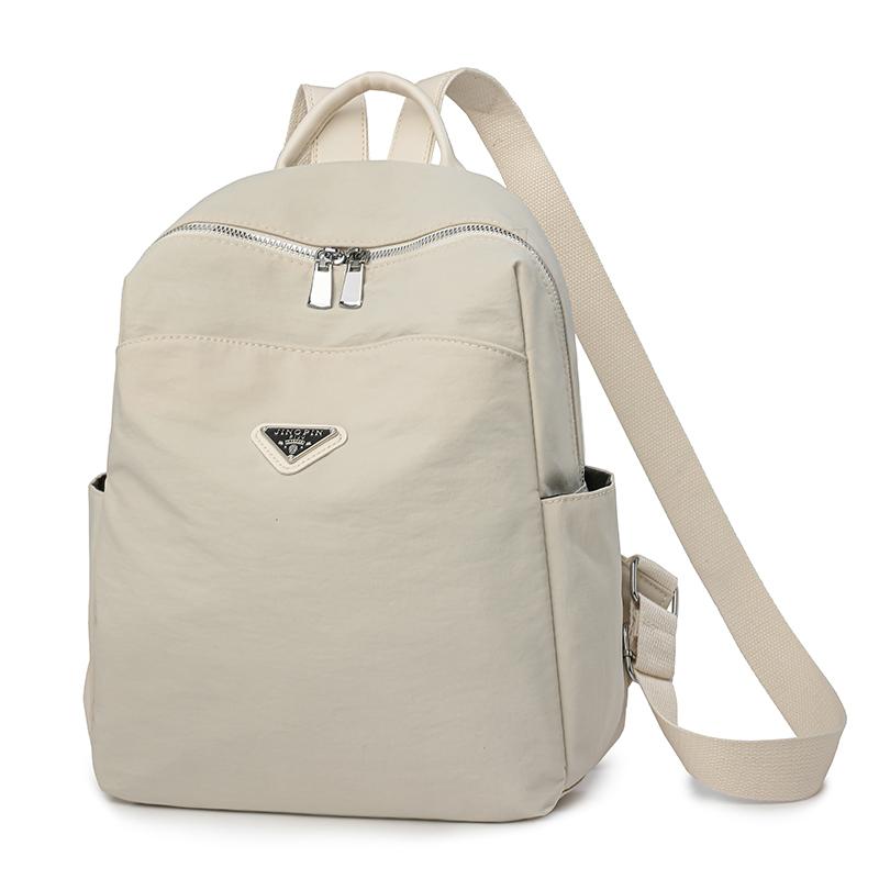 Women's Solid Color Backpack Student Schoolbag Oxford Cloth Travel Small Backpack