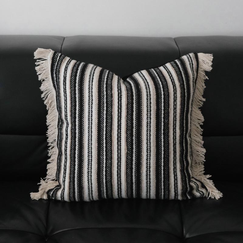 30X50/45X45/50X50CM Striped Tassel Throw Pillow Cover Vintage Retro Waist Cushion Cover Decor Home Decorative Pillowcase