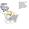 Wooden Clock with Swinging Pendulum Pooping Dog Wall Clock, Pendulum, Silent Non Ticking Hanging for Living Room Home Office, Gift Lover