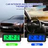 Solar/USB Powered Car Dashboard Thermometer LED Display Electronic Automotive Clock with Backlight Car Accessories