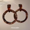 Maillard Resin Bamboo Silver Needle Round Earrings: Retro Autumn/Winter Fashion, Simple Niche High-End Dangle Jewelry.
