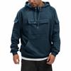 Men's Hooded Color Sweater, European And American Youth Sports Multi Pocket Patch Leather Sweater Jacket