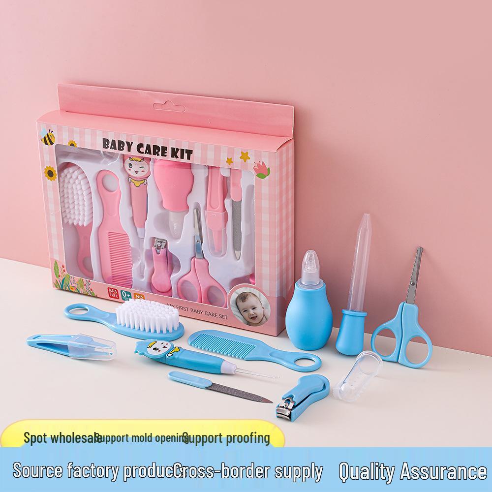 10-Piece Baby Care Set: Ear Pick, Nail Clipper, Nail File, Medicine Feeder.