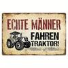 Vintage Metal Tin Sign Real Men Drive Tractors  Rustic Farmhouse Wall Art for Home Barn Garage Office Country Life Deco
