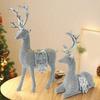 KX4B 2Pcs Resins Standing Sitting Reindeer Figurine Festival Decors for Home Office