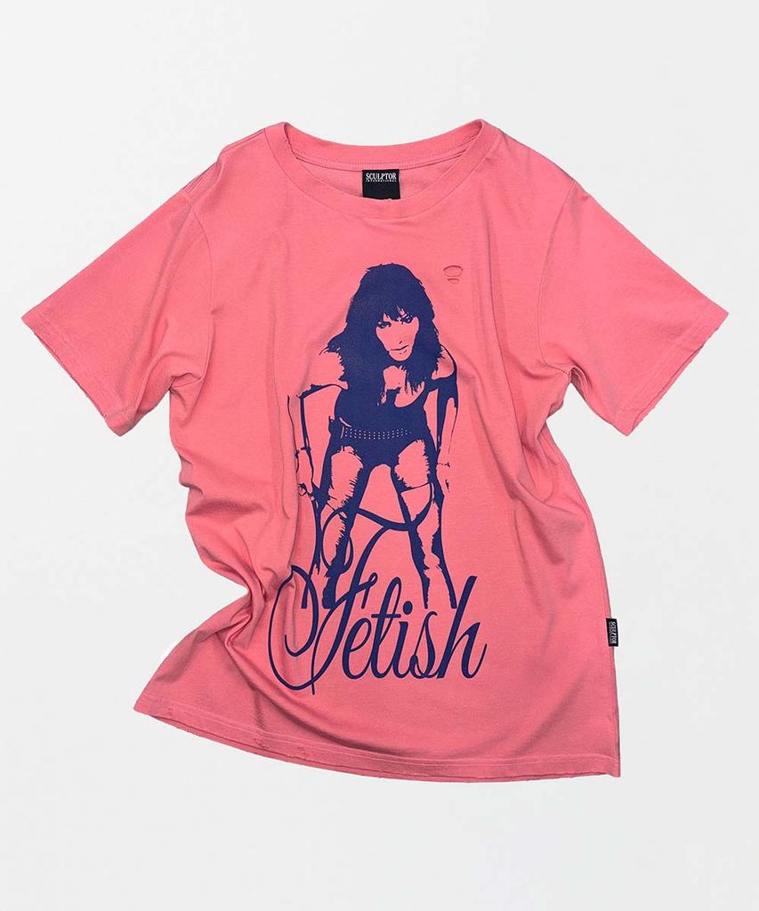 SCULPTOR Distressed Muse Tee Salmon