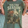 Vintage Halloween Comfort Colors T-Shirt: Retro Skeleton, Pumpkin & Ghost