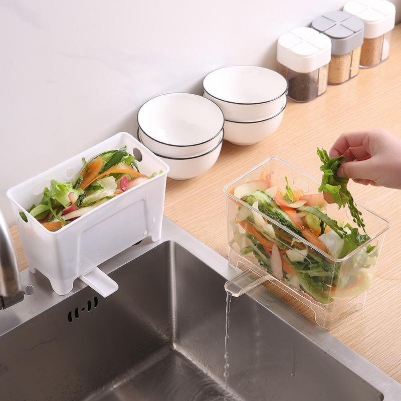 Table Top Trash Can Mini Home Kitchen Waste Storage Box Sink Drain Basket Dry Wet Separation Filtration Magical