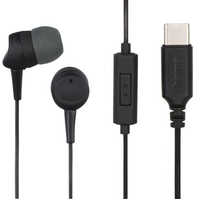 Hama Sea II USB-C Wired Earphones Black Balanced In-Ear Microphone Hi-Fi