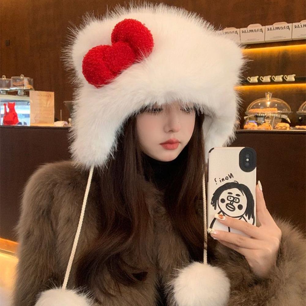 

Bowknot Cat Ear Cap With Lace Knitted Hat Cute Warm Hat Women
