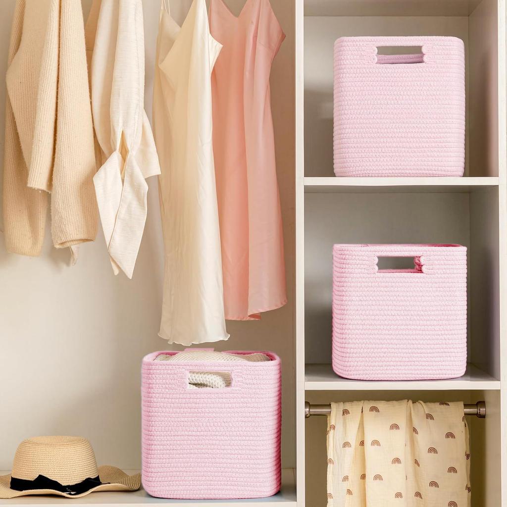 Large Capacity Woven Cotton Laundry Hamper and Storage Basket