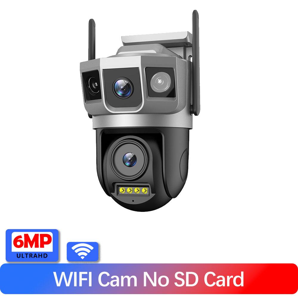 

Камера відеоспостереження HD з трьома екранами. Панорамна панорама на відкритому повітрі вдень і вночі. Повнокольорова камера зі штучним інтелектом. Мобільна віддалена бездротова камера. Відеоспостереження. 【WIFI Connection】None Card