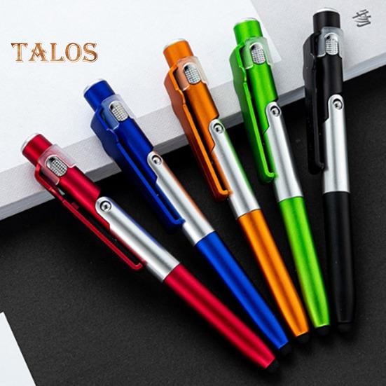 Penna a sfera 4 in 1 con stilo LED Supporto per telefono Scrittura fluida Penna a sfera ergonomica facile da impugnare