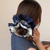 A Set of Women'S French-Style Intricate Design High-End Lace Four-Layer Hollow Edge Large Intestine Hair Tie