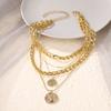 Multi-layer Round Pendant Necklace - Fashionable And Trendy Accessory For Ladies