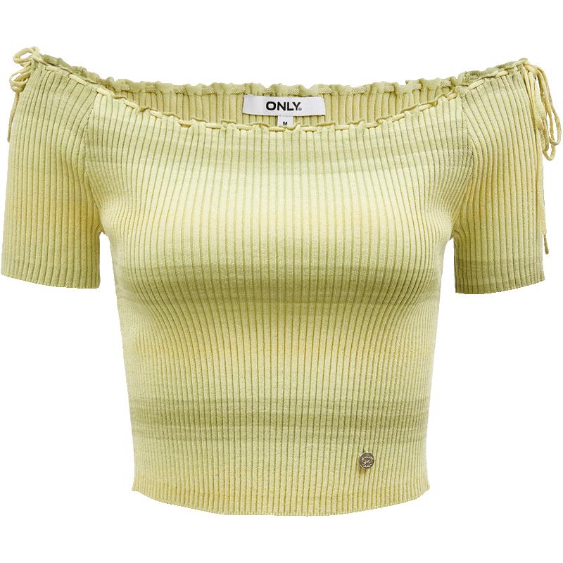 

ONLY Women s Striped Off-Shoulder Knit Top L