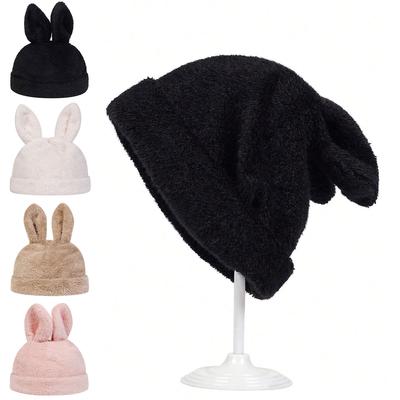 Cappello Lavorato a Maglia con Orecchie da Coniglio in Pelo di Coniglio da Donna Cappello Carino Caldo Invernale per Coppie Cappello Invernale da Esterno per il Tempo Libero Cappelli Antivento Cappello Beanie