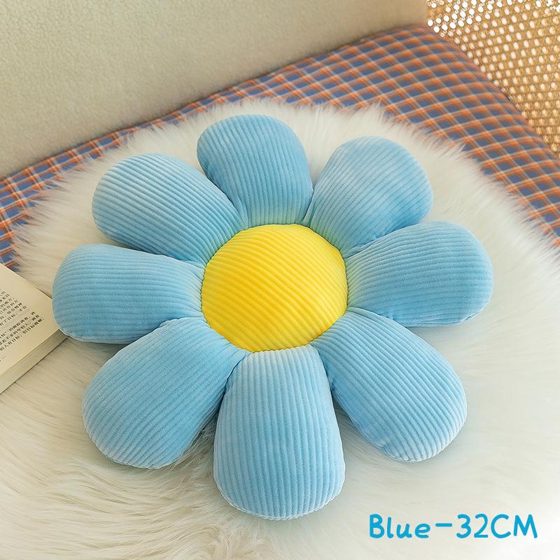 Daisy Flower Pillow Stuffed Sofa Seat Floor Cushion Cartoon Sun Flower Butt Relaxing Pad Home Decor Blue32CM 790₽