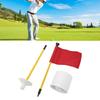 Pin Flag Hole Cup Set for   Putting Green Flagstick Yard Practice Supplies Portable 2 Section Detachable
