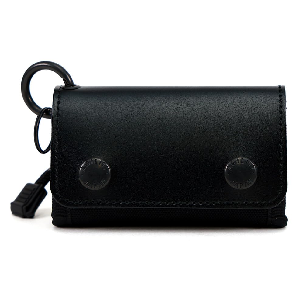 AGILITY affa Melange Key Case - Smart Key, Card, Coin, Tri-fold, Water-Repellent, Compact, with Carabiner