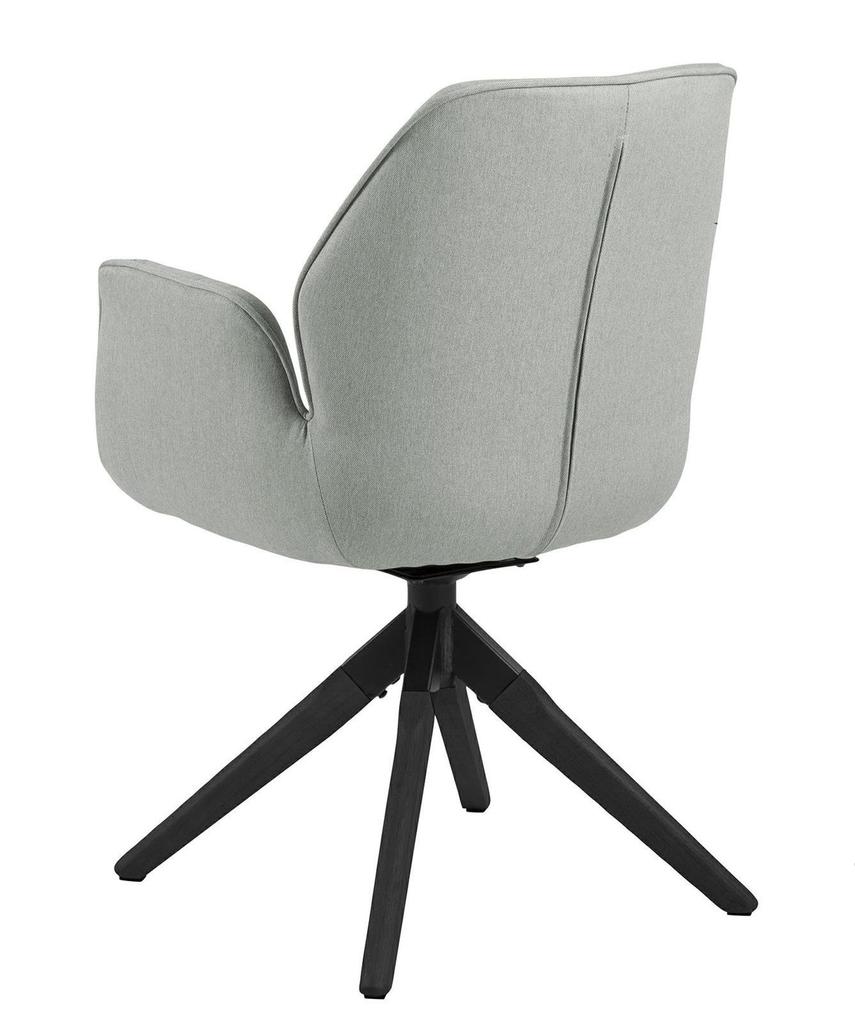 Aura SWIVEL CHAIR light gray UPHOLSTERED wooden legs