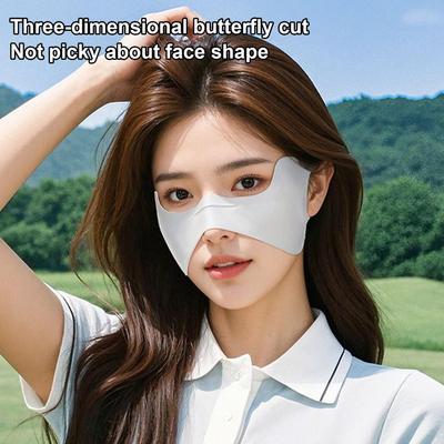 Breathable Elastic Ice Silk Mask Thin Sunscreen Veil Golf Face Mask Solid Color Thin Sunscreen Eye Patches Summer Cycling