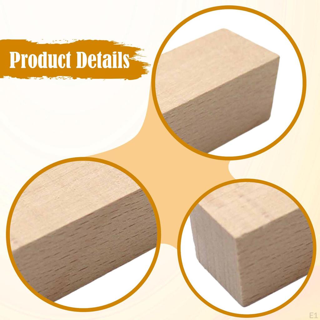 Basswood Carving Blocks Bass Wood Handmade Unfinished Block Wooden Kit for Workshop