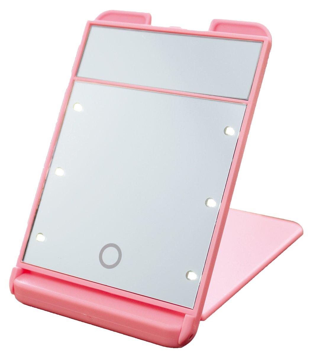 

LED Compact Brightening Mirror with 3x Magnifying Glass Touch Mini Pink YLD-1600