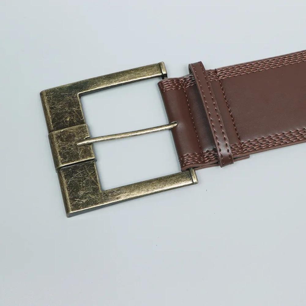 PU Leather Wide Waistband Vintage Grunge Sashes High Quality Women Belts  for Women