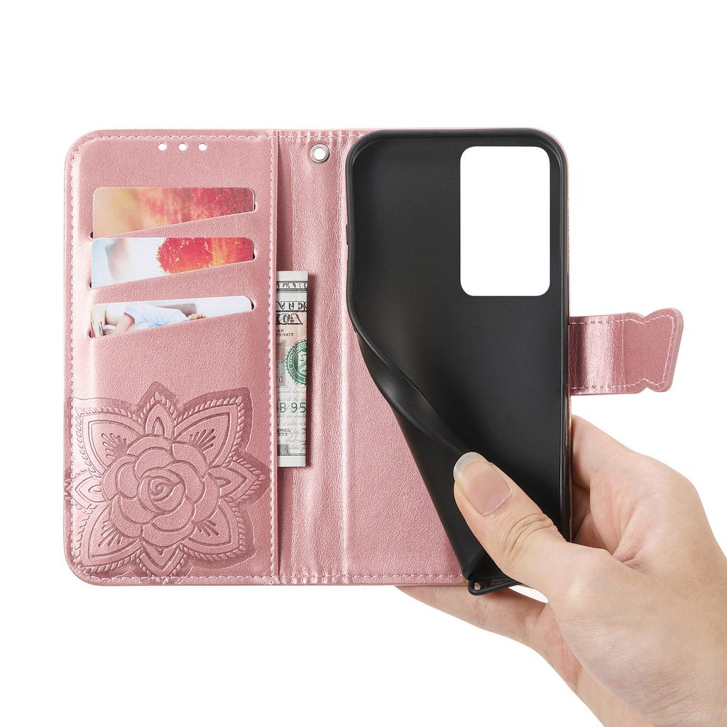 For Xiaomi Poco M7 4G (169mm) Case with Strap Butterfly Pattern PU Leather Wallet Phone Cover