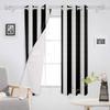 Simple Black And White Stripes Blackout Curtains for Children Kids Home Decor Bedroom Living Room High Shading Window Curtains