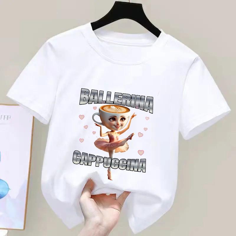 Cute Ballet Dancer Print Capuchina Ballerina Lightweight Breathable Spring Summer Outdoor Playwear for Kids