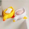 Cute Duck Soap Box Cartoon Drainage Shelf Wall Mounted Bathroom Organizer for Family Lavatory Soap Dish Holder Accessories