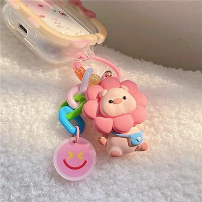 Creative Cartoon Sunflower Pig Key Chain Backpack Pendant Decoration Resin Keyring Creative Gifts