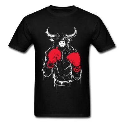 Fajna T-shirt dla miłośnika boksu RAGING BULL Modny Design Męska Czarna Koszulka Najwyższa Jakość Bawełniane Koszulki Krótki Rękaw Prezent Urodzinowy