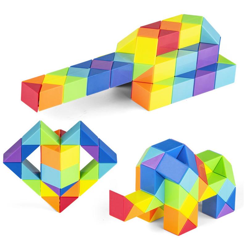Toys Educational Rainbow Folding Magic Snake Cube Twist Puzzle Fidget For Adults Montessori Game Brain Teaser Rompecabezas Kids