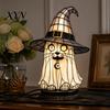 Luz Noturna Decorativa de Halloween Gato Preto Chapéu de Bruxa Luminária de Mesa, com Luz Roxa Sonhadora, Ornamento Gótico Estética Escura Ornamento Retrô, para Quarto
