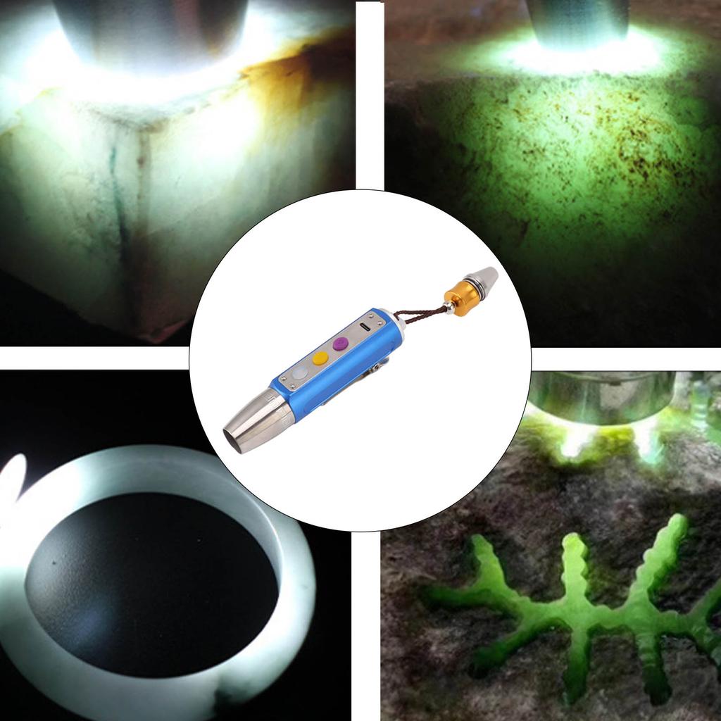 Appraisal Light 3 Light Source Stepless Dimming LED Identification Flashlight for Jewelry